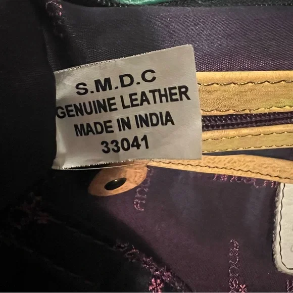 Anuschka Hand-Painted Butterfly Design Green Leather Tote - Picture 13 of 16